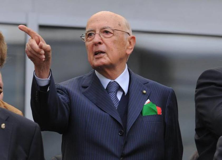 L’allora Presidente della Repubblica, Giorgio Napolitano, allo stadio di Danzica per Italia-Spagna 1-1, partita dlela prima fase dell’Europeo 2012. Bozzani